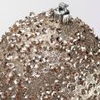 100mm Sequin & Glitter Ball Ornaments: Taupe Gold (Box of 4) Sale