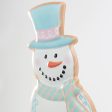 12  Metal Embossed Hanger: Snowman Cookie Pink & Blue Online now