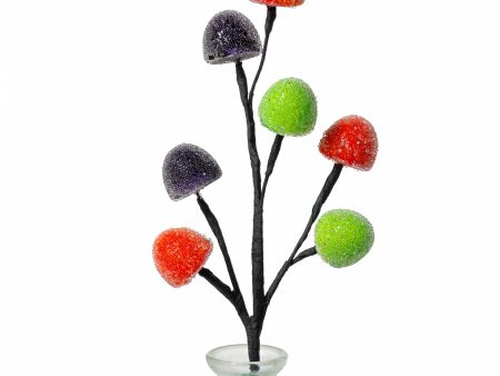 11  Glass Bead Gumdrops Pick: Purple-Black, Orange & Lime Online Hot Sale