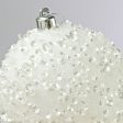 100mm Sequin & Glitter Ball Ornaments: White (Box of 4) Online Sale