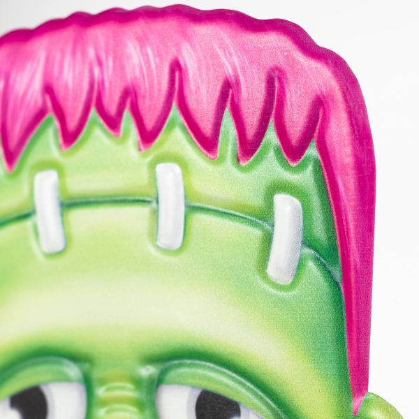 10  Embossed Metal Frankenstein Head Decoration: Pink Online