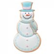 12  Metal Embossed Hanger: Snowman Cookie Pink & Blue Online now