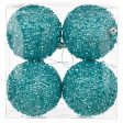 100mm Sequin & Glitter Ball Ornaments: Ice Blue (Box of 4) Supply