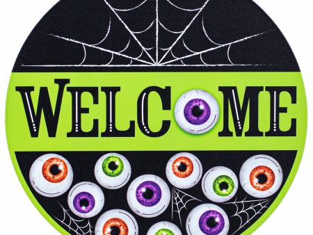 12  Metal Sign: Welcome Eyeballs Discount