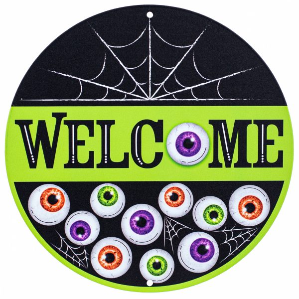 12  Metal Sign: Welcome Eyeballs Discount