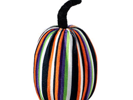 8  Tall Fabric Stripe Halloween Pumpkin Decor Cheap