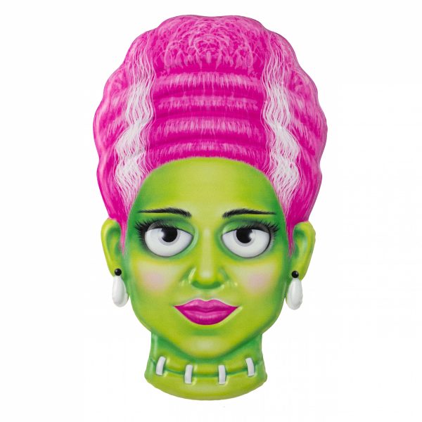 12  Embossed Metal Mrs. Frankenstein Head Decoration: Pink Sale