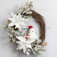 9  Feathered Christmas Bird with Hat & Gift: White For Discount