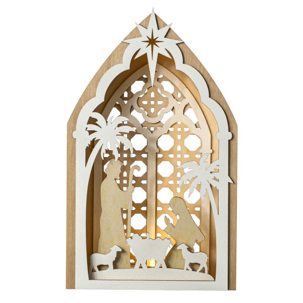 10.5  Battery Operated Light Up Nativity Creche Sale