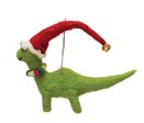 5 H Wool Felt Dinosaur Ornament w  Seasonal Accessories, Multi Color, 4 Styles Sale