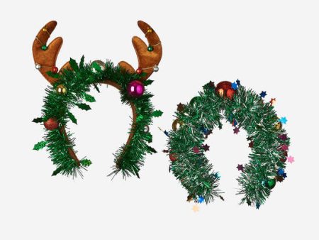 Reindeer Wreath Sparkle Headbands Discount