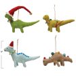 5 H Wool Felt Dinosaur Ornament w  Seasonal Accessories, Multi Color, 4 Styles Sale