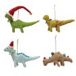 5 H Wool Felt Dinosaur Ornament w  Seasonal Accessories, Multi Color, 4 Styles Sale