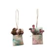 Handmade Wool Felt Mice in a Blanket Ornament, 2 Styles Fashion