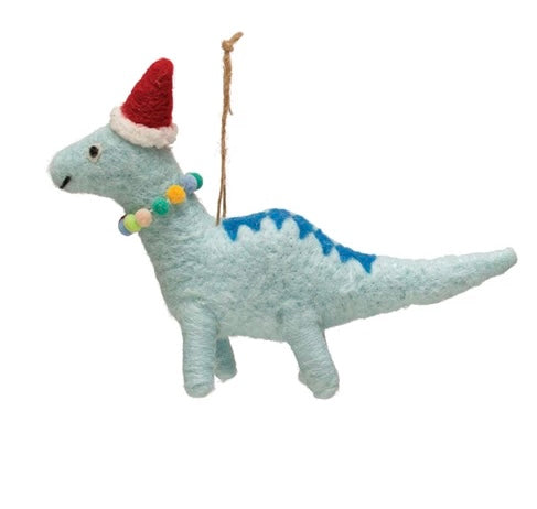 5 H Wool Felt Dinosaur Ornament w  Seasonal Accessories, Multi Color, 4 Styles Sale