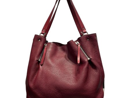 BURBERRY LONDON Tote Bag Leather RED maidstone Supply