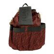 FENDI Backpack Red Leather All Over Print 7VZ056 For Sale