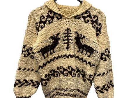 Vintage Sweater M Wool CRM Cowichan Hand knit on Sale