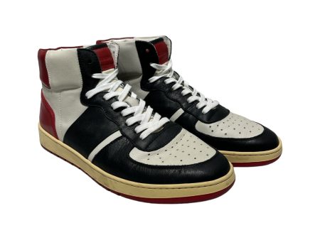 COLLEGIUM Hi-Sneakers US 9 Leather WHT RED WHT BLK Hot on Sale