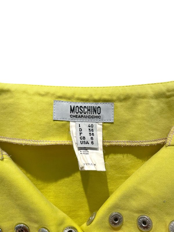 MOSCHINO Long Skirt 6 Cotton YEL pastel buttons on Sale