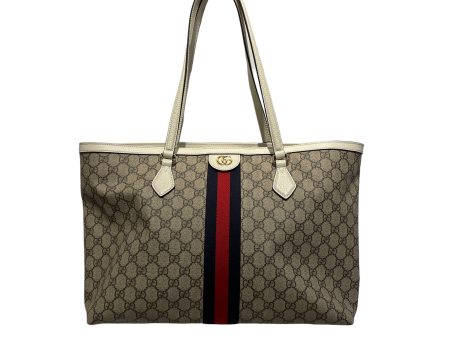 GUCCI Hand Bag Monogram Leather BEG Olphidia Gg Tote Hot on Sale