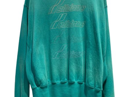 WE11DONE Sweatshirt S Graphic Cotton BLU TEAL MULTI LOGO Online