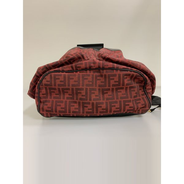 FENDI Backpack Red Leather All Over Print 7VZ056 For Sale