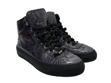 JIMMY CHOO Hi-Sneakers US 9 Leather GRY  For Sale