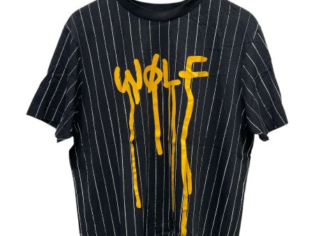 Palm Angels T-Shirt L Cotton BLK Stripe Dripping Wolf Online Hot Sale