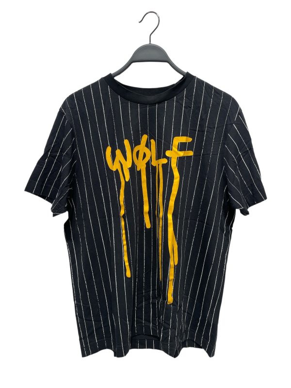 Palm Angels T-Shirt L Cotton BLK Stripe Dripping Wolf Online Hot Sale