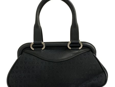 BVLGARI Hand Bag BLK Canvas All Over Print Online