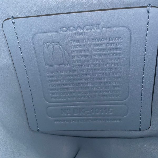 COACH Backpack OS Leather GRY Front zip backpack Fashion