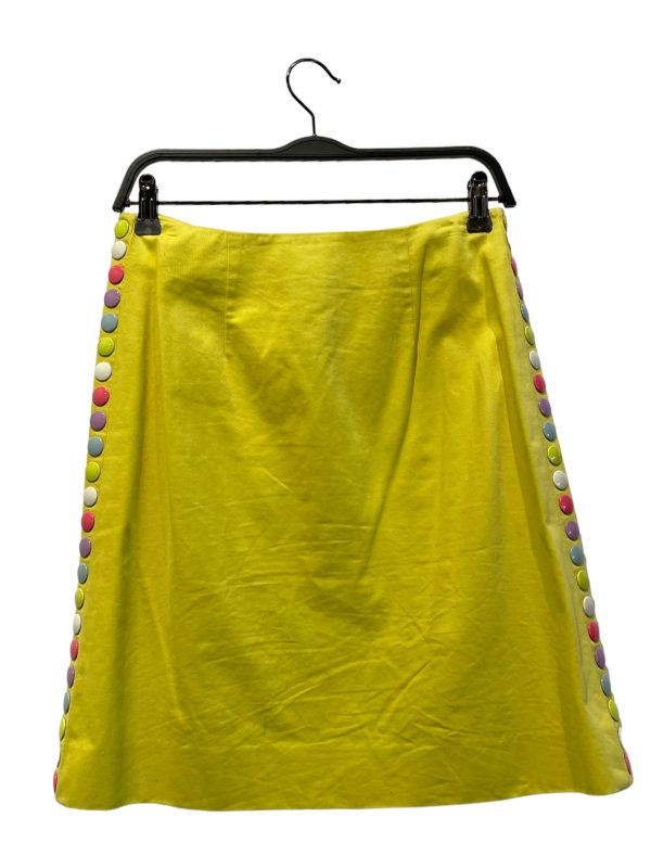 MOSCHINO Long Skirt 6 Cotton YEL pastel buttons on Sale