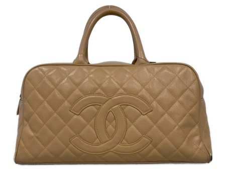 CHANEL Boston Bag BEG Leather Supply