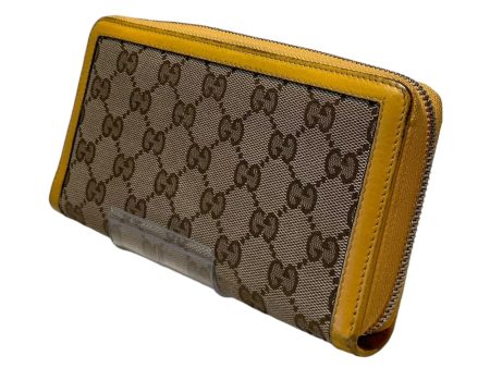 GUCCI Wallet Monogram Cotton YEL contiental zip wallet Discount