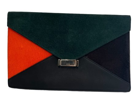 CELINE Clutch Bag Leather MLT suede pony hair Online