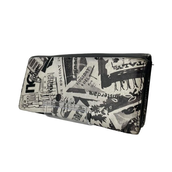 Vivienne Westwood Long Wallet All Over Print Leather BLK B&W GRAPHIC on Sale