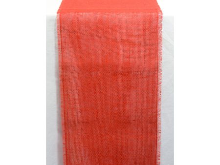 72  Frayed Edge Burlap Fabric Table Runner: Red For Cheap