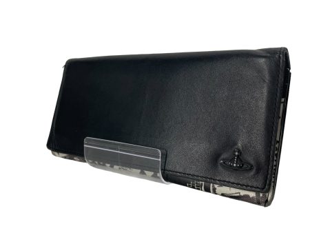 Vivienne Westwood Long Wallet All Over Print Leather BLK B&W GRAPHIC on Sale