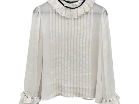 CAROLINA HERRERA Blouse 10 Cotton WHT  For Discount