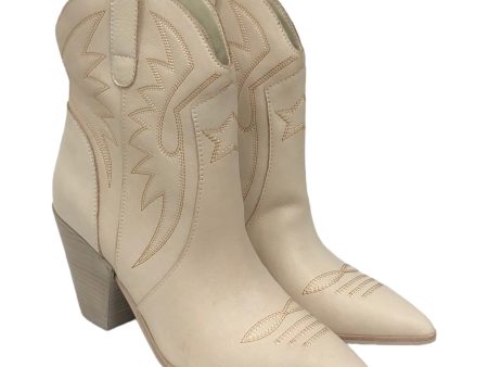 DOLCE VITA Ankle Boots US 11 Leather CRM Cowboy Heels Online Hot Sale