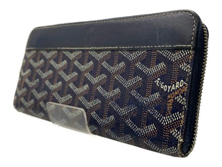 #GOYARD Long Wallet NVY Leather All Over Print on Sale