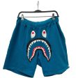 BAPE Shorts M Cotton BLU Graphic SHARK SHORTS TEAL on Sale