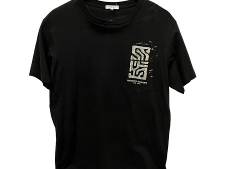 Engineered Garments T-Shirt L Cotton BLK Graphic The First & The Future on Sale