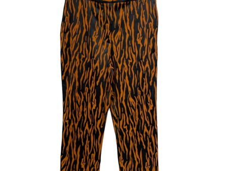 DIANE von FURSTENBERG Straight Pants 4 Animal Pattern Polyester ORN Tiger Print Online Hot Sale