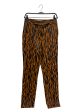 DIANE von FURSTENBERG Straight Pants 4 Animal Pattern Polyester ORN Tiger Print Online Hot Sale