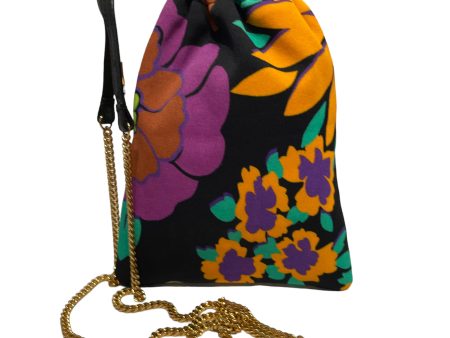 YVES SAINT LAURENT Cross Body Bag S Floral Pattern BLK  Supply