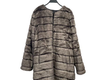 DIANE von FURSTENBERG Coat XL Fake Fur GRY  Online now