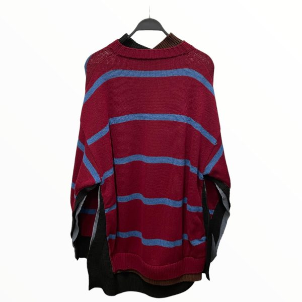 BALENCIAGA   Sweater XS Stripe Wool RED  M [Street] Luxury  Sale