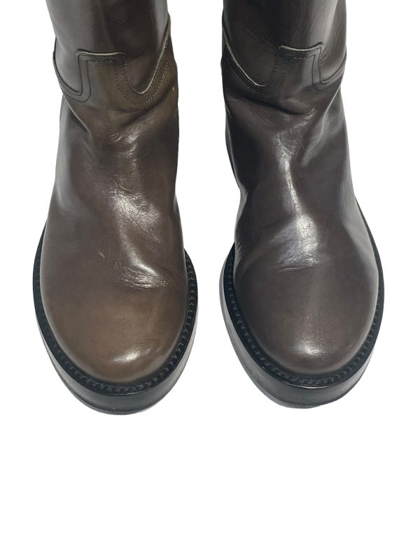 ANN DEMEULEMEESTER Boots US 7 Leather BRW RIDER BOOTS Hot on Sale